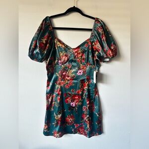 Joyfolie Green Floral Mini Dress, NWT Medium